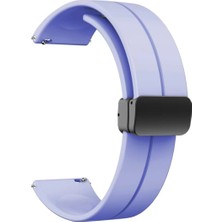 Samsung Gear S2 20MM Uyumlu Kordon Silikon Metal Mıknatıslı Toka Zore Krd-84 Kayış