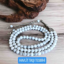 Mga Doğaltaş Havlit Taşı 99’luk Zikir Tesbihi 8 mm – 2 Püsküllü Hakiki Doğal Taş Tesbih – Namaz Tesbihi – Sertifikalı