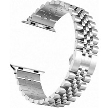 Zore Apple Watch 38MM Uyumlu Kordon Paslanmaz Çelik Rolex Metal Krd-36 Kayış