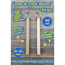 Vixpet Venty 40 cm Büyük Papağanlar Için Doğal Ahşap ve Pedikür Tünek Seti | Macaw, Jako, Kakadu, Amazon, Kayık, Eklektus, Alex.