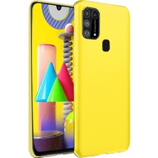 Esranın Dünyası Samsung Galaxy M31 Kılıf Nano Içi Kadife Silikon - Sarı