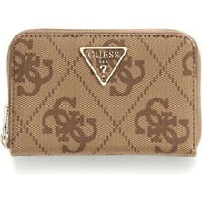 Guess Açık Kahve Kadın Cüzdan Kartlık Bölmeli Fermuarlı Model Şık Tasarım