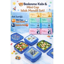 M&H Avantajlı Beslenme Seti: 4 Adet Yemek Saklama Kabı + 8 Adet Cep Islak Mendil