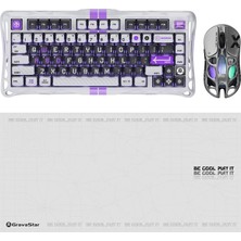 Gravastar V75 Manyetik Kablolu Gaming Klavye, Xpro Kablosuz Optik Mouse ve Mousepad Oyuncu Seti, Mecha Gray