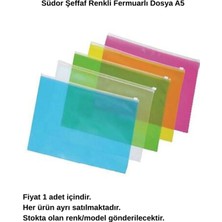 Südor Şeffaf Renkli Fermuarlı Dosya A5 (SB34)