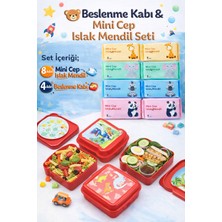 M&H Avantajlı Beslenme Seti: 4 Adet Yemek Saklama Kabı + 8 Adet Cep Islak Mendil