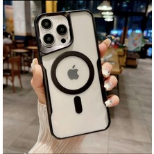 Epro iPhone 16 Pro Max Magsafe Şarj Özellikli Kamera Koruma Çıkıntılı Arkası Şeffaf Yanları Renkli Kılıf