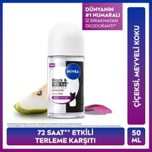 Nivea Kadın Roll On Deodorant Black&white Authentic 50 Ml,terleme Karşıtı,meyve,çiçek Kokusu,kumaş Koruma