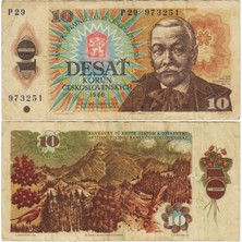 Banknoting Çekoslovakya 10 Koruna 1986 Çok Temiz.