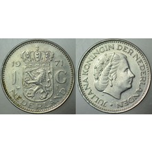 Banknoting Hollanda 1 Gulden 1971 Kraliçe Julıana.