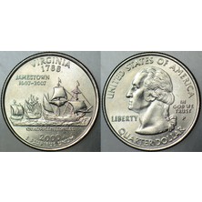 Banknoting Amerika Çeyrek Dolar 2000 P Eyaletler Serisi-Vırgınıa. Çilaltı+