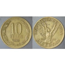 Banknoting Şili 10 Peso 1989.