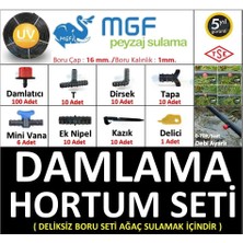 Mgf Plast 400 Mt. Damla Sulama Borusu Deliksiz Damlama Sulama Hortumu Hazır Aparatlı Seti Sistemi