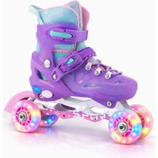 Speedx Frozen Profesyonel Çocuk Pateni Işıklı Silikon Tekerler Taşıma Çantalı