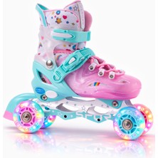 Speedx Happy Profesyonel Çocuk Pateni Işıklı Silikon Tekerler Taşıma Çantalı