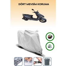 Breen Arora Quantum 50 Için Arka Çanta Ve Kilit Uyumlu Gri Motosiklet Branda, Güvenli