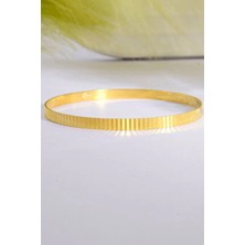 Innuendo Jewelry 925 Ayar Gümüş Üzeri 22 Ayar Altın Kaplama Aynalı Ajda Bilezik
