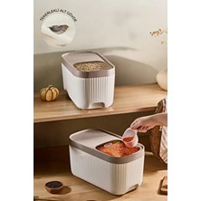 Kitchen Life 2'li Ölçekli Tekerlekli Kayar Kapaklı Erzak Bakliyat Saklama Kabı 12 Litre