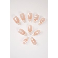 Pop Beauty Takma Tırnak Seti & Zararsız Yapıştırıcı, Glazed Donut French Hailey Bieber