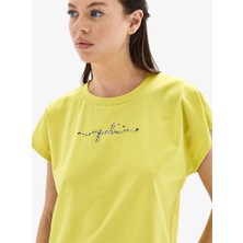 Blackspade Kadın Crop T-Shirt 60627 - Sarı