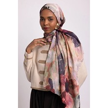 AYSHARA Gülce Çiçek Desenli Çift Taraflı Şal - Kızıl Taş