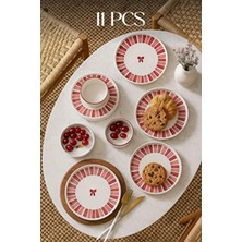 Kitchen Life Ribbon Ayaklı Handmade Sunum Standlı Kahvaltı Takımı - Kurdelalı Kahvaltı Takımı