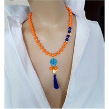 Sinem Şanlı Atelier Mardin Gölgesi Cam Boncuk Süryani Nazar Taşı Tasarım Kolye Farklı Renkler