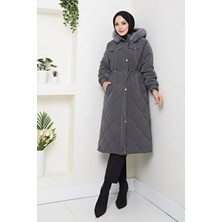 Lavrisa Kadın Beli Bağcıklı Nova Kumaş Mont