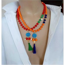 Sinem Şanlı Atelier Mardin Gölgesi Cam Boncuk Süryani Nazar Taşı Tasarım Kolye Farklı Renkler