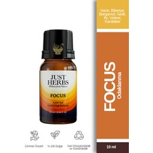 Just Herbs Focus Uçucu Yağ Karışımı 10 ml %100 Saf ve Doğal