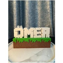 ACK 3D Minecraft Blok Dekor Renkli PLA Malzeme ile 4 -5 Harfli Kişiye Özel Tasarım