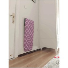  modern mor beyaz desenli katlanır duvara monte ütü masası