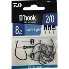 Daiwa D'hook Circle Light No:2/0 Black Nikel Olta Iğnesi 8 Adet
