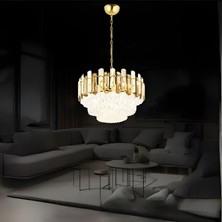 Ronisu Aydınlatma Diego 50'lik Taşlı Avize  Kristal  Taş Salon Oturma Odası Avize