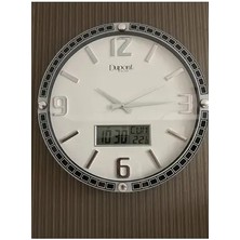 Dupont Milano DUPONT-T-710-A Dijital Termometreli ve Takvimli Duvar Saati Silver-White
