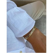 Trinidad Xuping Özel Seri 14K V Desen Hasır Kuyumcu Işçiliği Gold Bileklik