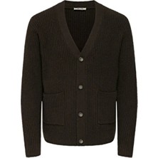 Only & Sons Düz Kahve Erkek Hırka Onsframe Rlx Cardıgan Knıt