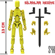 SYK Design Robot 13 Dummy Sarı Sarı Tüm Eklemleri Hareketli Aksiyon Figürü Oyuncak