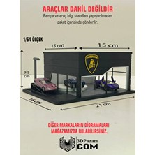 1/64 Ölçekli Butik 3D Baskı Lamborghini Showroom Tasarımlı Garaj Hobi Meraklıları İçin Özel