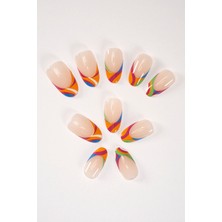 Pop Beauty Renkli Takma Tırnak Seti 24 Adet Zararsız Yapıştırıcı ile Kolay Uygulama