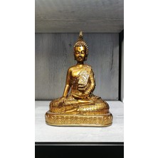 Miamantra Altın Rengi Buda Heykelciği (Büyük Boy 26 cm)