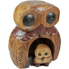 Miamantra Anne Bebek Ahşap Baykuşlar (18 cm)