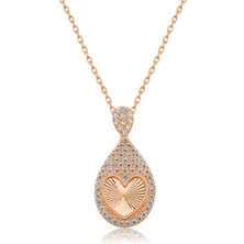 Diger KENPAZAR925 Ayar Gümüş Damla Kalp Kadın Gümüş Kolye