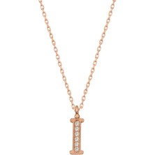 Diger KENPAZAR925 Ayar Gümüş Rose I Harfi Kadın Gümüş Kolye