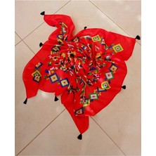 Sinem Şanlı Atelier Yörük Çengelköy Otantik Yazma Eşarp Fular Püsküllü