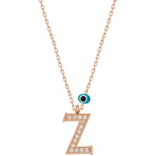 Diger KENPAZAR925 Ayar Gümüş Nazar Rose Z Harfi Kadın Gümüş Kolye