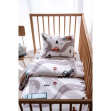 Bebek Beşik, Park Yatak (70X110 Cm) Nevresim & Çarşaf Takımı, Pamuk Saten - Arabalar