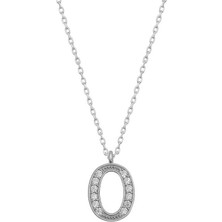 Diger KENPAZAR925 Ayar Gümüş Rodyum Kaplama O Harfi Kadın Gümüş Kolye