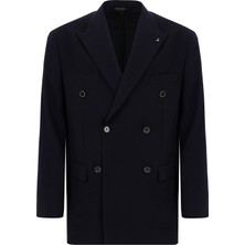 Abdullah Kiğılı 4 Drop Relaxed Fit Rahat Kesim Yünlü Kruvaze Ceket