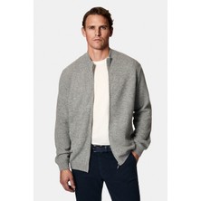 Abdullah Kiğılı Desenli Fermuarlı Yünlü Triko Hırka